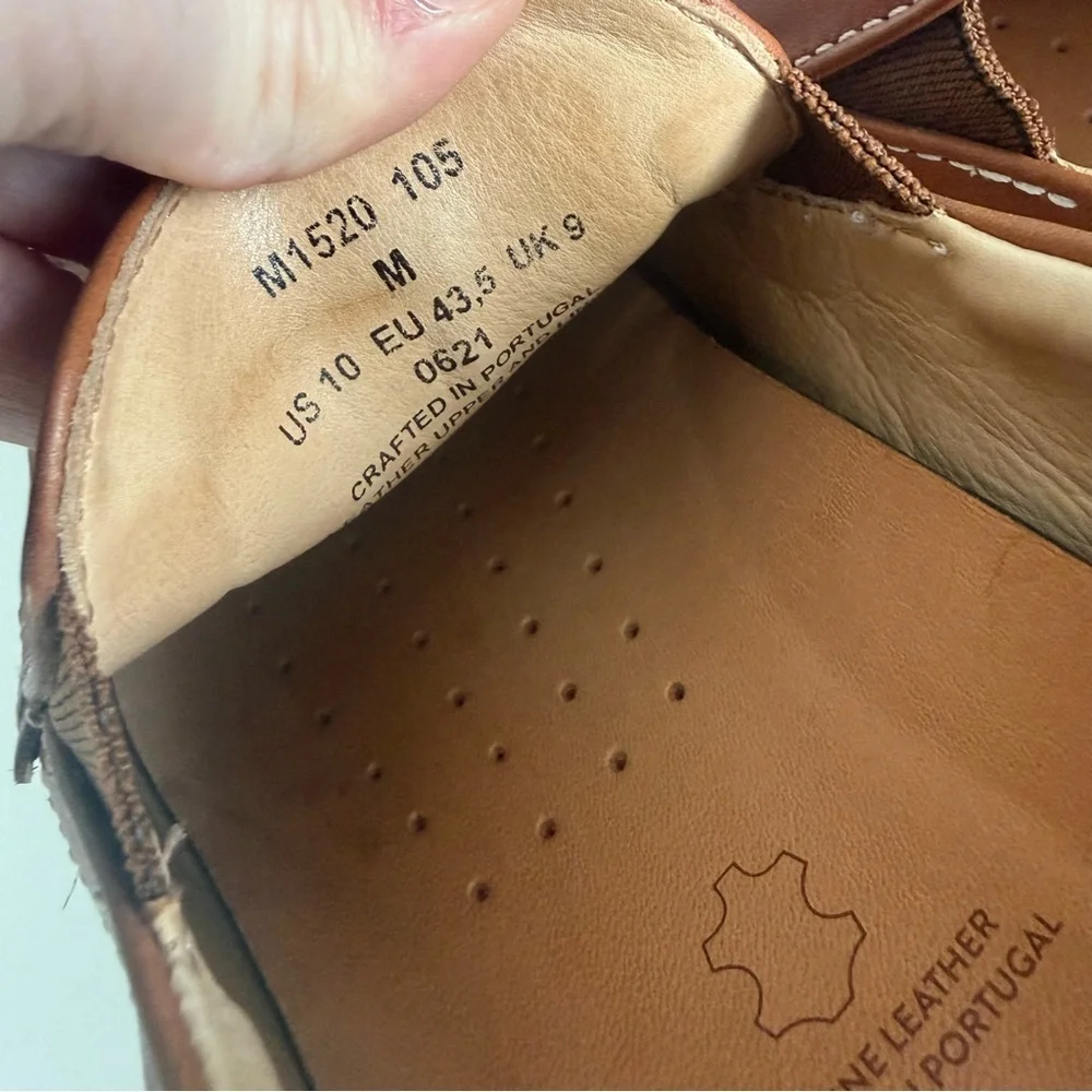 Samuel Hubbard Brown Leather Slip On Loafers Men’s Size 10 Made in Portugal